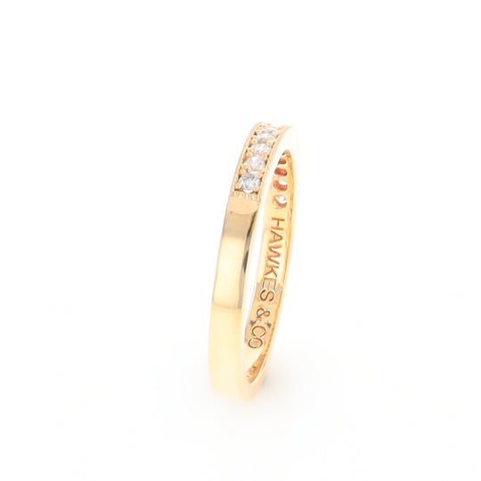 Yellow Gold Milgrain Diamond Wedding Band