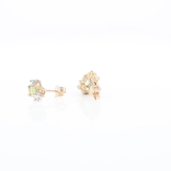 Bypass Peridot and Diamond Stud Earrings