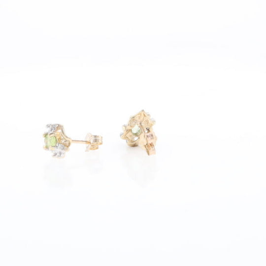 Bypass Peridot and Diamond Stud Earrings