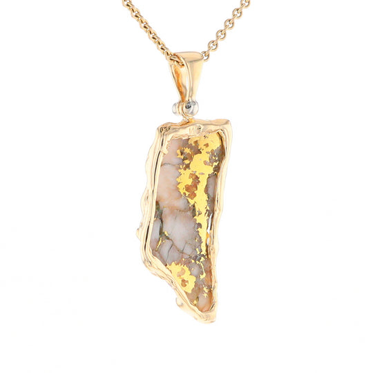 Gold Quartz Freeform Pendant (G2)