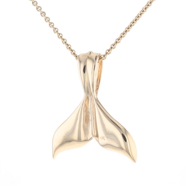 Whale Tail Necklaces Natural Gold Quartz and Nuggets Inlaid Pendant