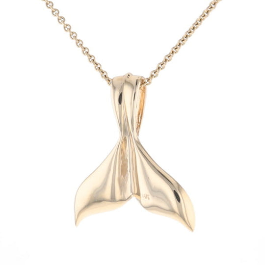 Whale Tail Necklaces Natural Gold Quartz and Nuggets Inlaid Pendant