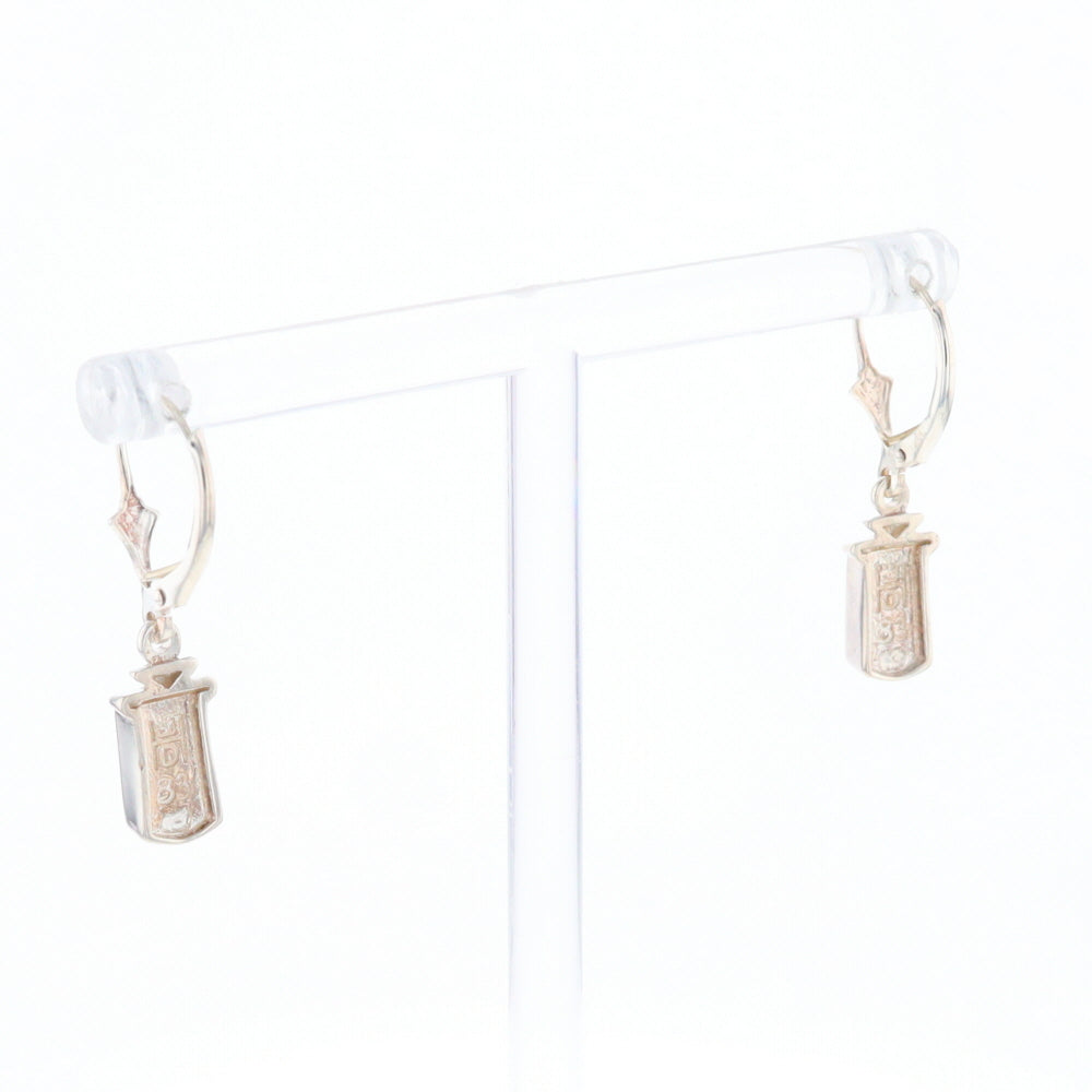 Sterling Silver Gold Quartz Inlaid Earrings - G3