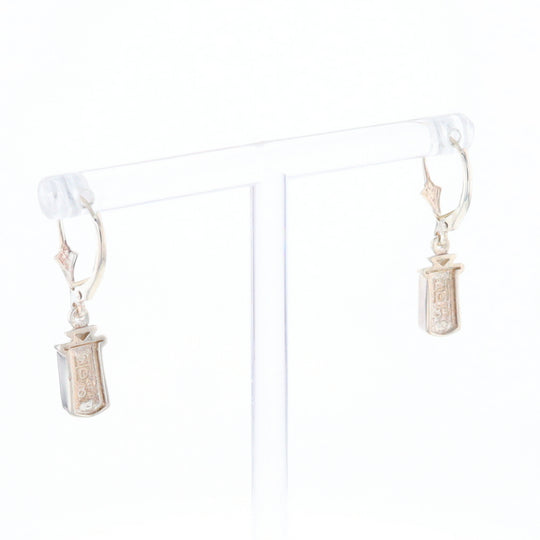 Sterling Silver Gold Quartz Inlaid Earrings - G3