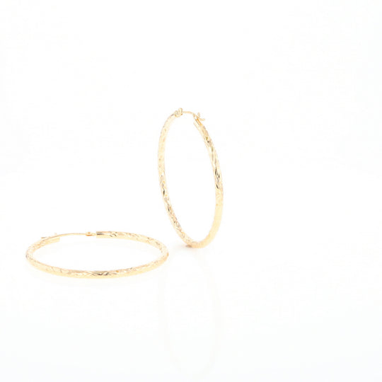 Textured Hollow Diamond Cut Hoop Earrings