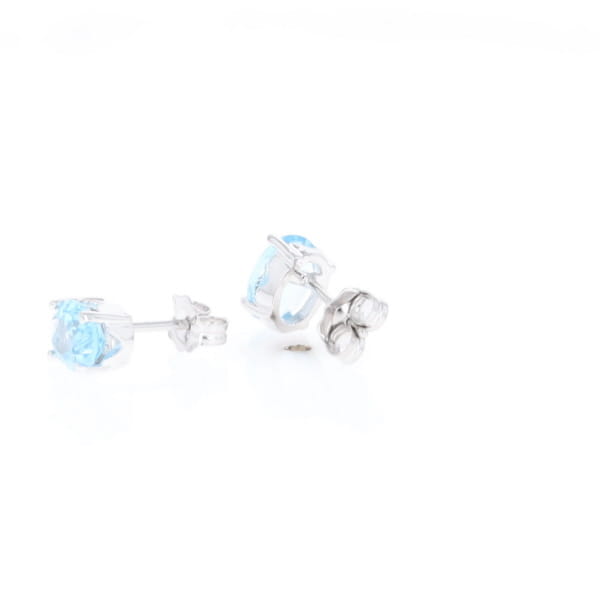 Oval Blue Topaz Stud Earrings