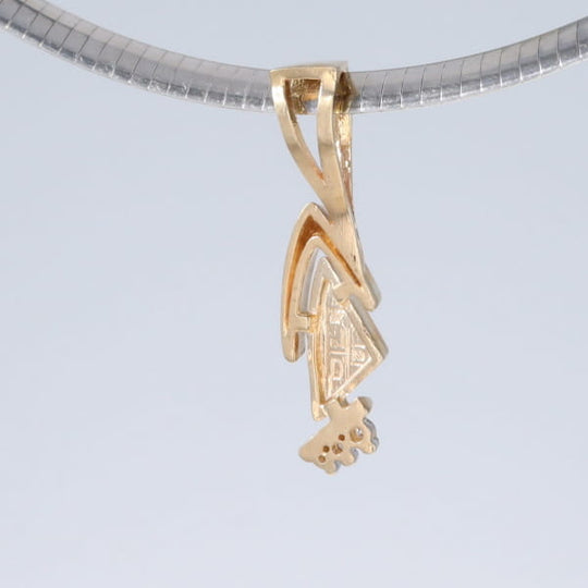 Opal Pendant Triangle Inlaid Design with .07ctw Round Diamonds