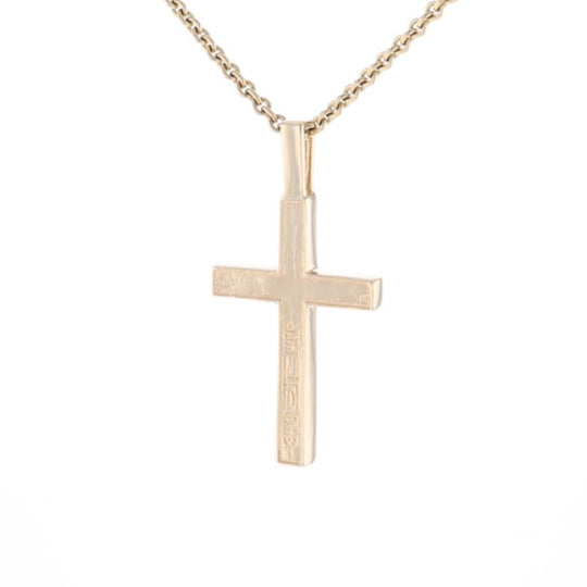 Gold Quartz Pendant 4 Section Inlaid Cross Pendant