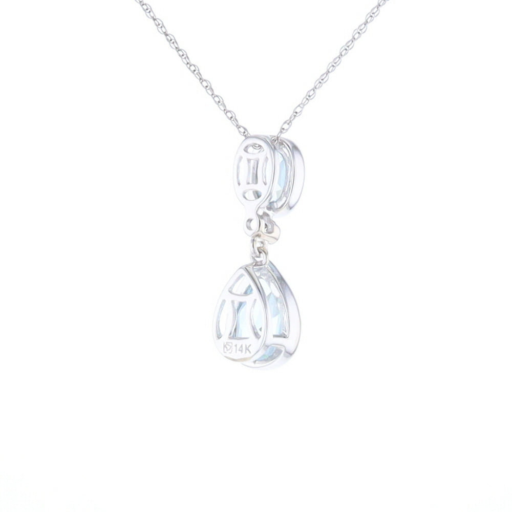 Oval and Pear-Shaped Aquamarine Pendant