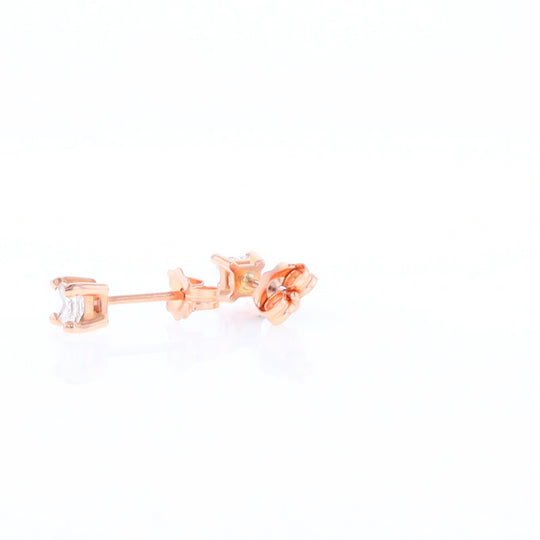 0.41ctw Princess Cut diamond Stud Earrings