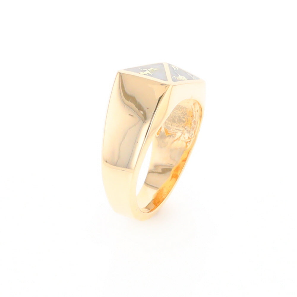 Four Section Gold Quartz Inlaid Men's Ring G2