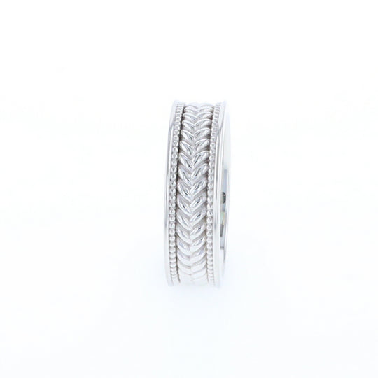 Braided White Gold Men's Ring