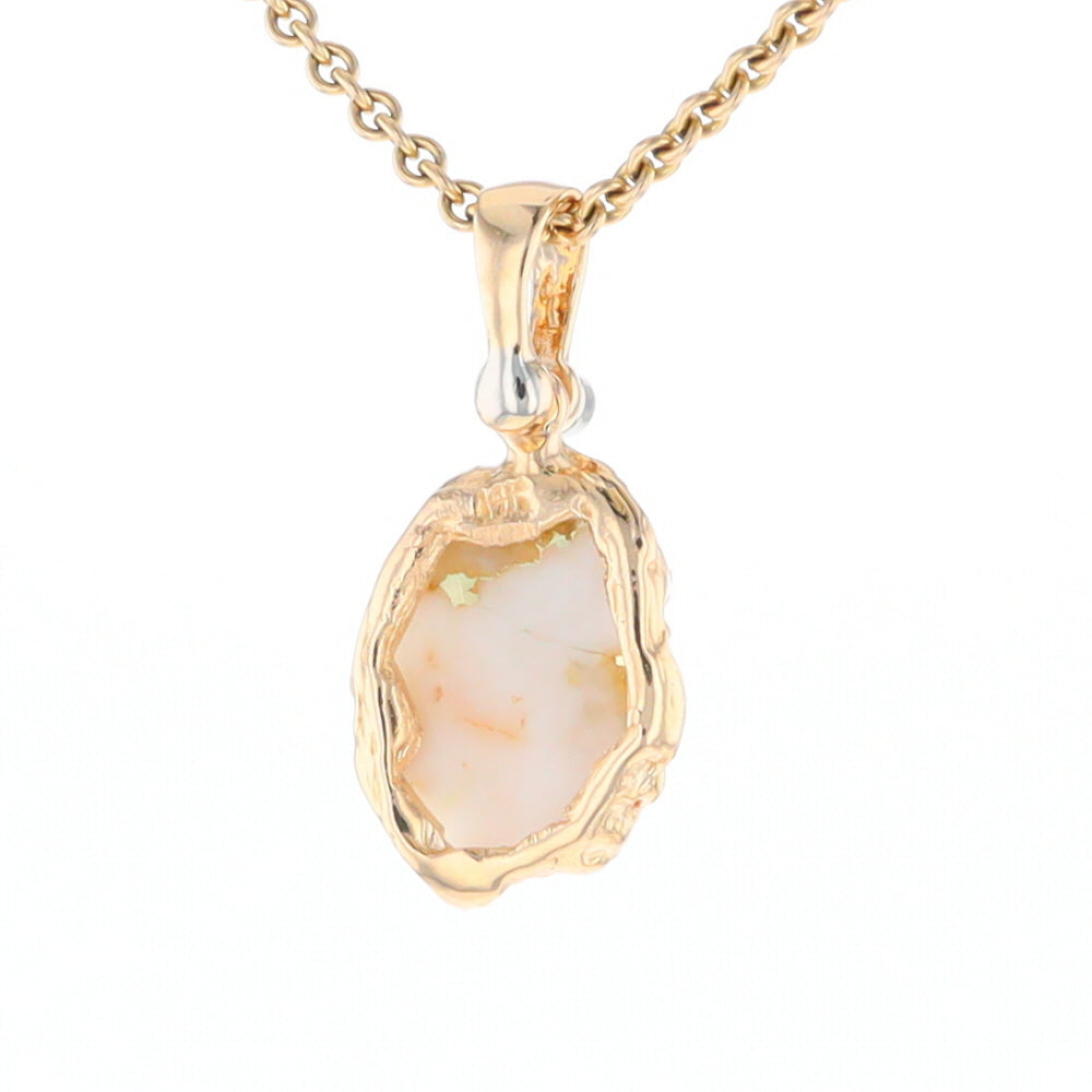 Gold Quartz Free Form Pendant