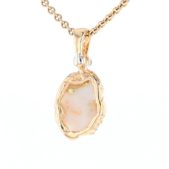 Gold Quartz Free Form Pendant