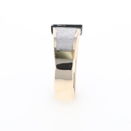 Meteorite Ring Double Sided Inlaid with .19ctw Round Diamonds