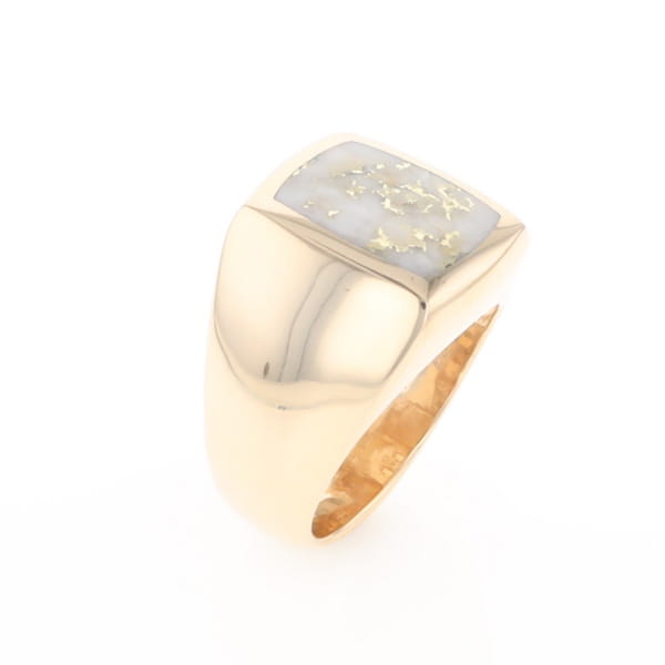 Natural Gold Quartz Men's Ring