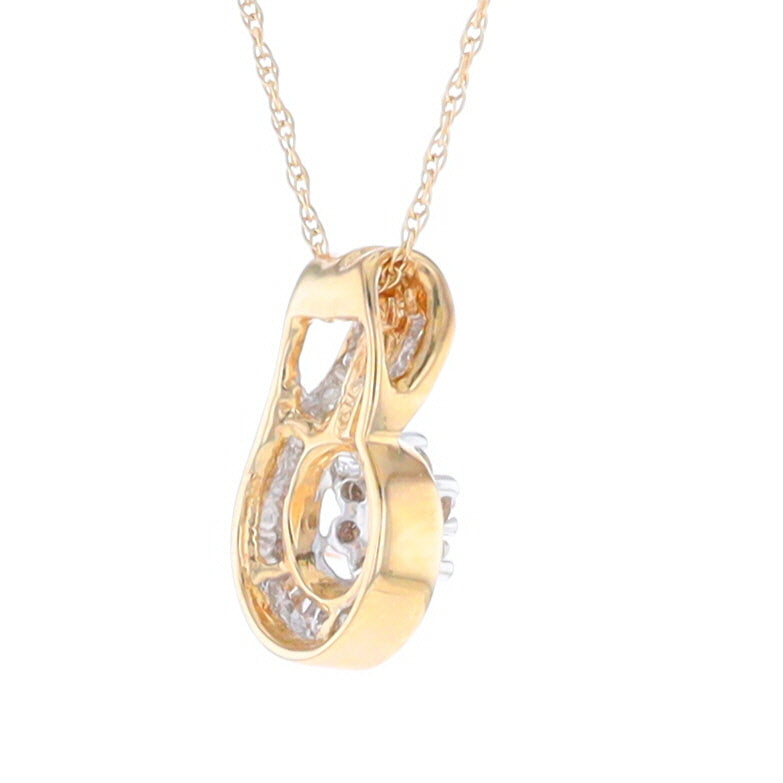 Gold Slide and Flower Diamond Pendant