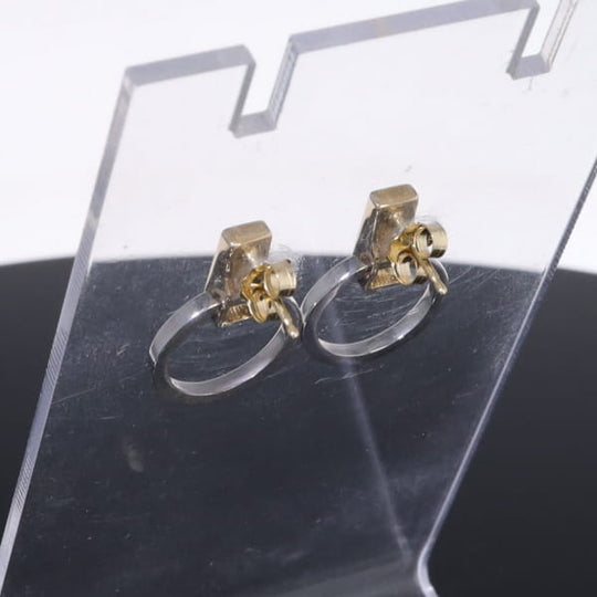 Opal Earrings Rectangle Inlaid Knocker Design Studs