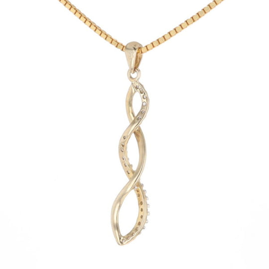 Ribbon Twist Diamond Pendant