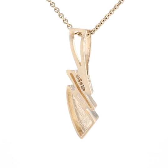 Retro Style Triangular Onyx Inlaid Pendant with .07ctw Diamonds