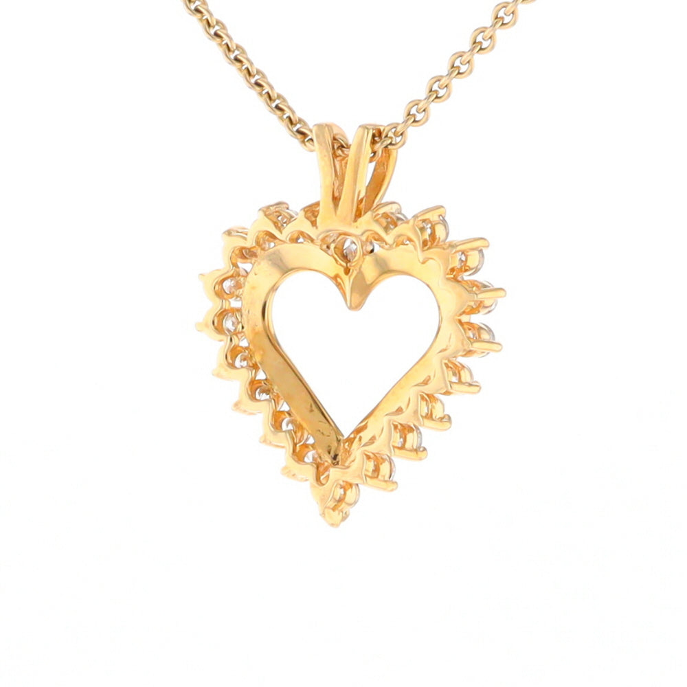 Open Heart Diamond Halo Pendant