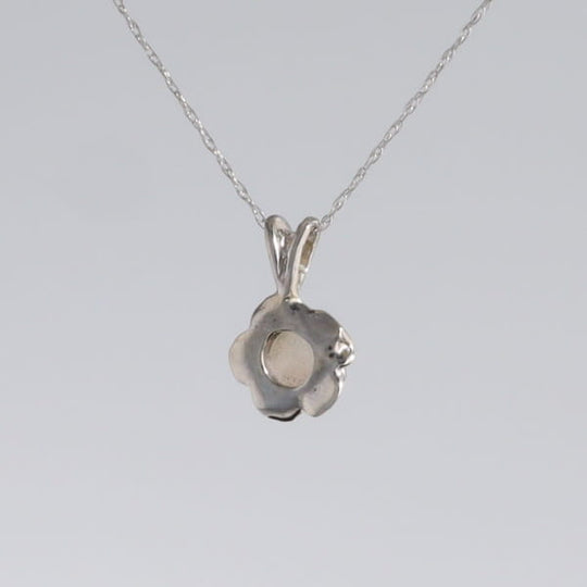 White Opal Flower Pendant