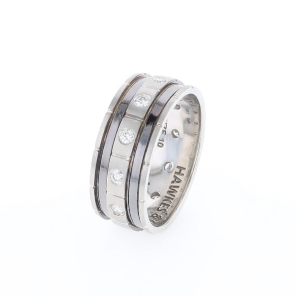 Contemporary Men's Comfort Fit Wedding Band With Diamonds