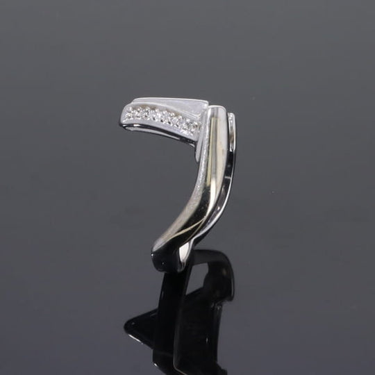 Opal Rings Triangle Inlaid Design with .31ctw Round Diamonds