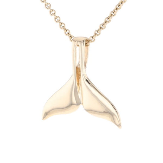 Whale Tail Natural Nuggets Double Inlaid Sea Life Pendant