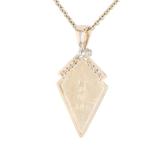 Sugilite Kite Shape Inlaid Pendant with 0.19ctw Diamonds
