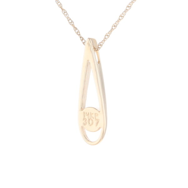 Open Teardrop Round Gold Quartz Inlaid Pendant
