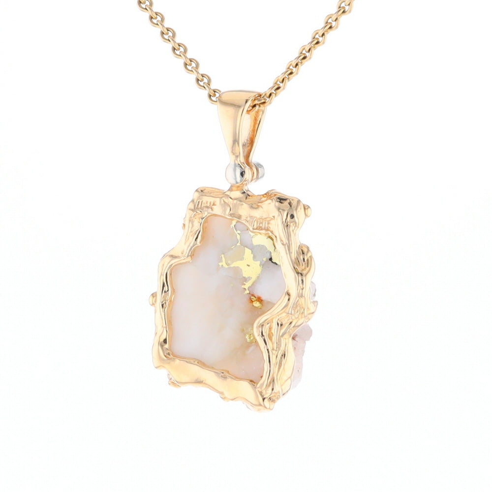 Rough Gold Quartz Freeform Pendant