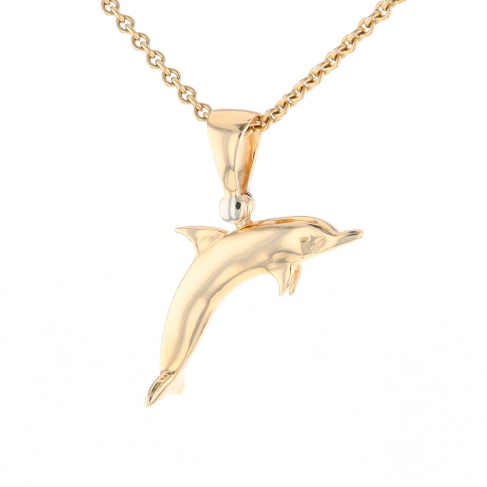 Gold Quartz Dolphin Pendant - G2