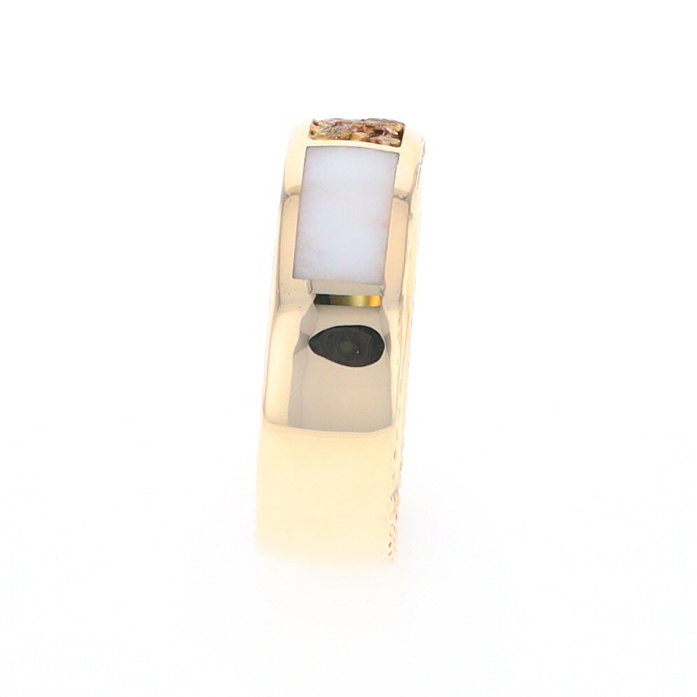 Historic Quartz and Gold Nugget Inlaid Ring