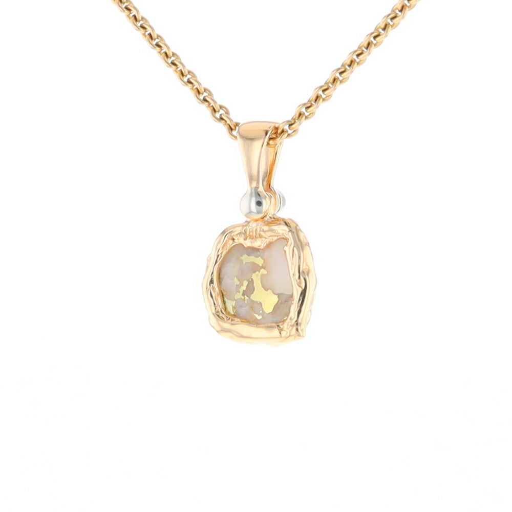 Gold Quartz Freeform Pendant - G1