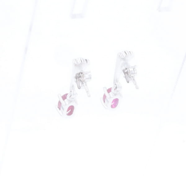 Oval Ruby Dangle Earrings