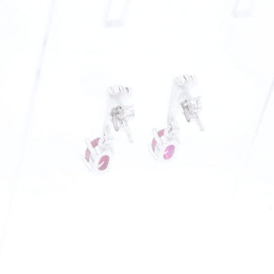 Oval Ruby Dangle Earrings
