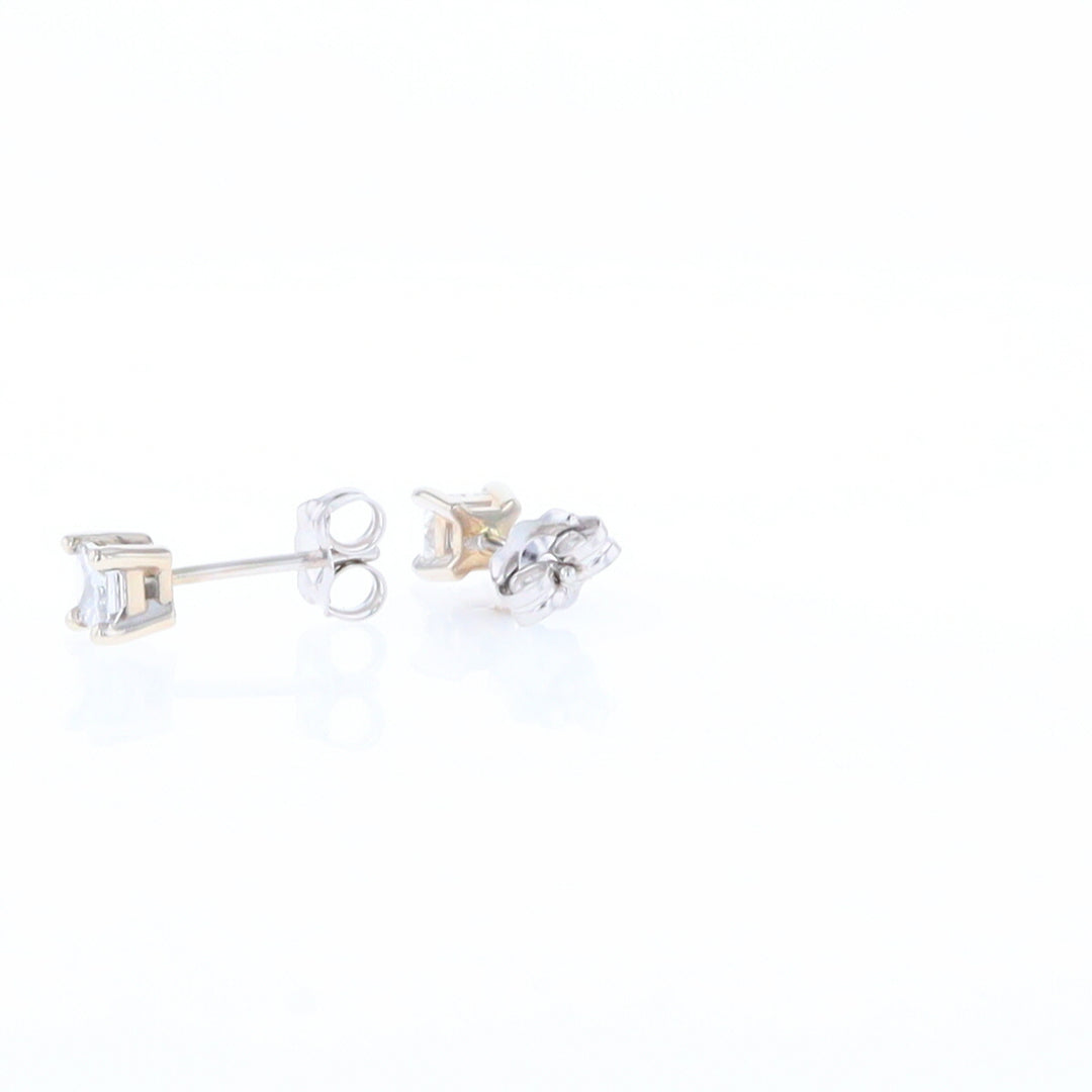 0.43ctw Princess Cut Diamond Stud Earrings