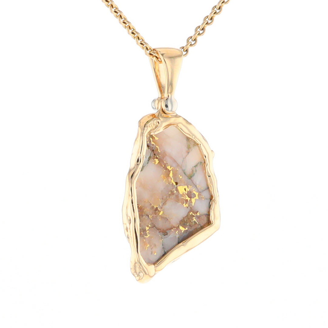 Gold Quartz Freeform Pendant (G2)