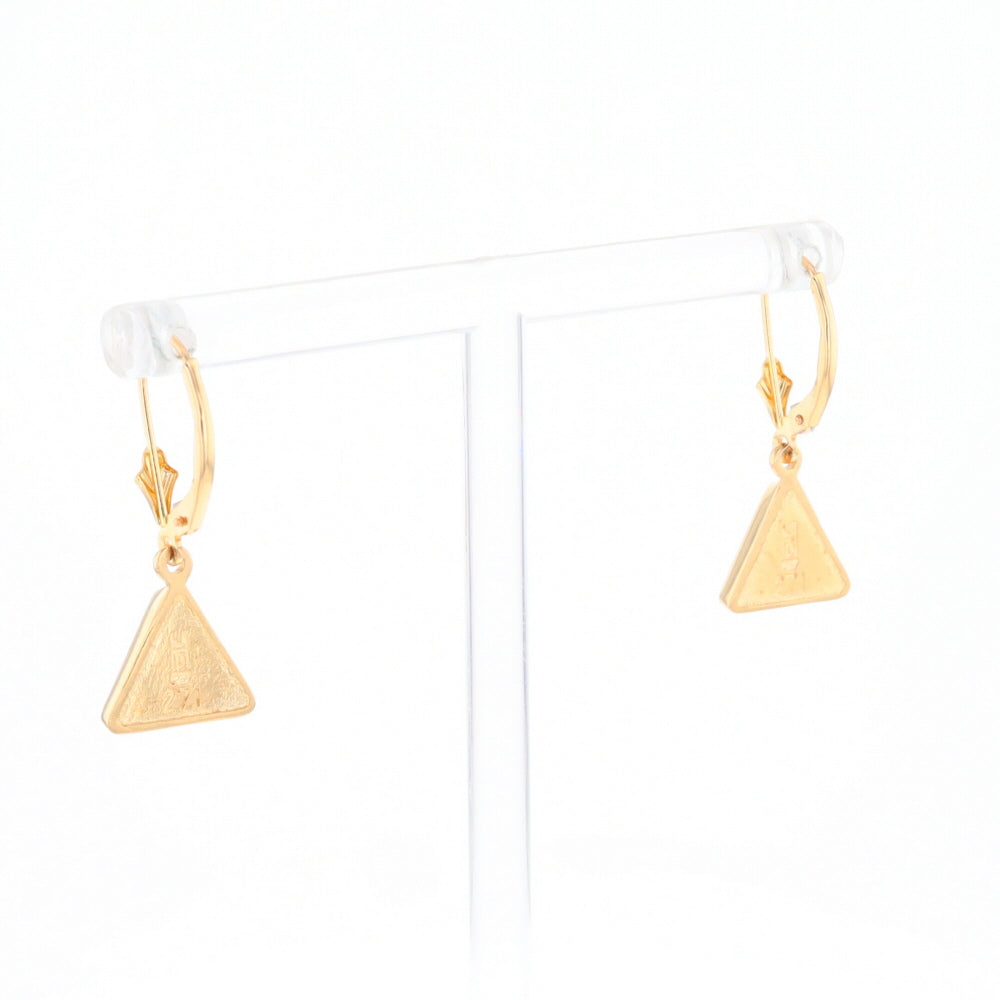 Gold Quartz Triangle Inlaid Earrings - G2