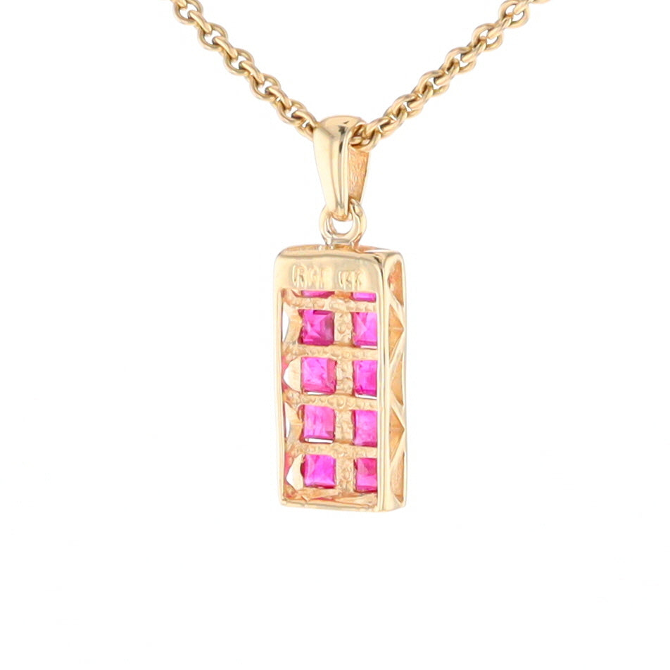 Double Row Ruby Pendant