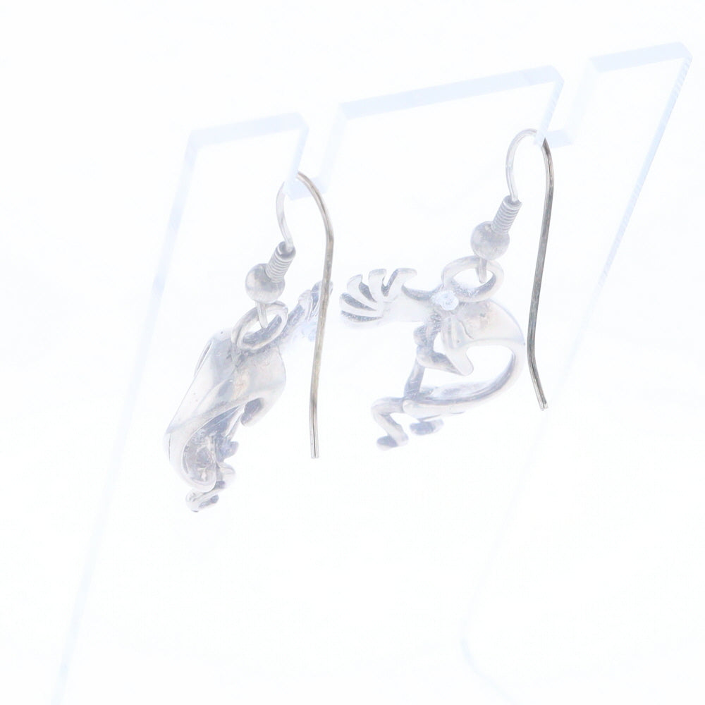 Silver Kokopelli Dangle Earrings