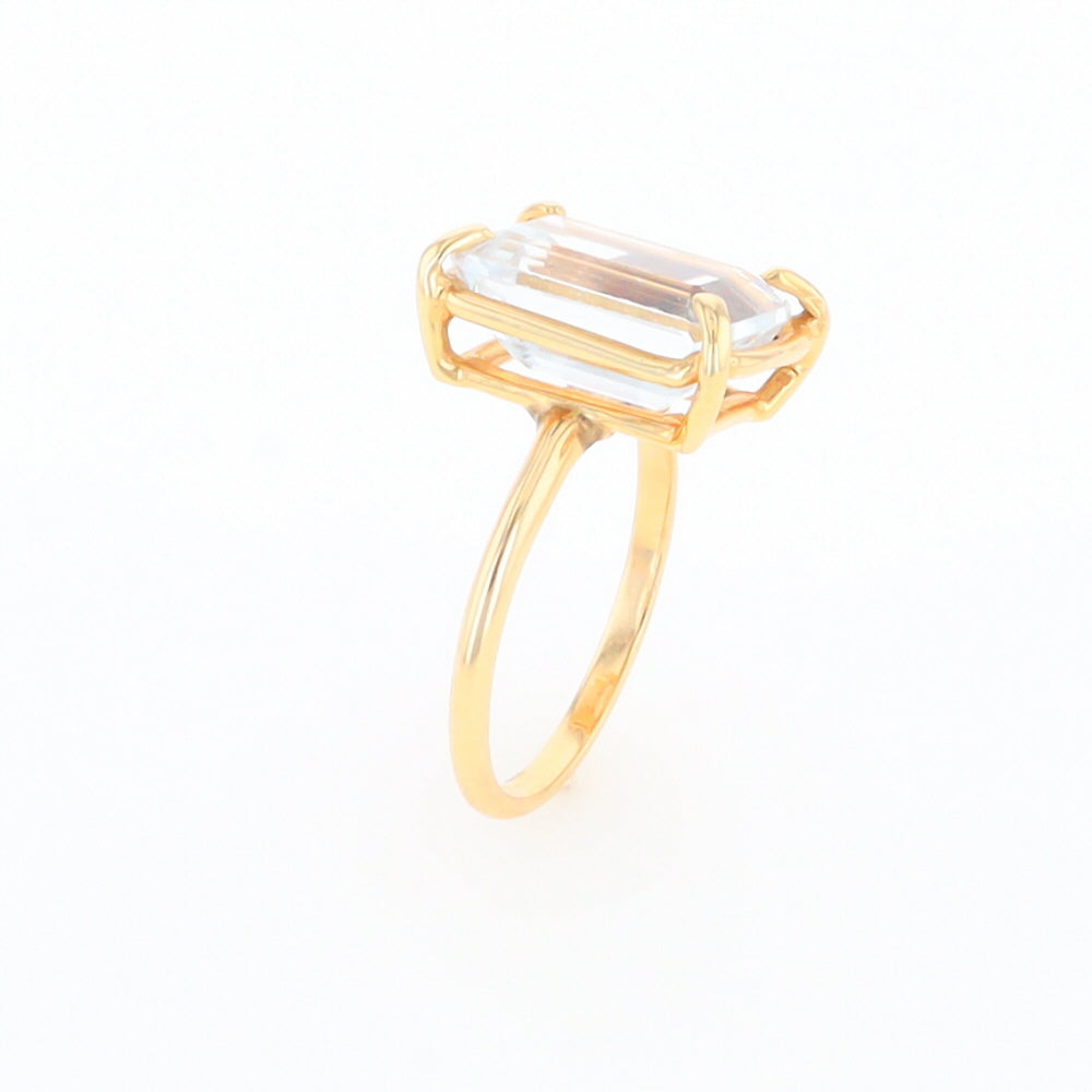 Emerald Cut Blue Topaz Ring