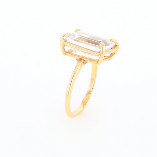 Emerald Cut Blue Topaz Ring