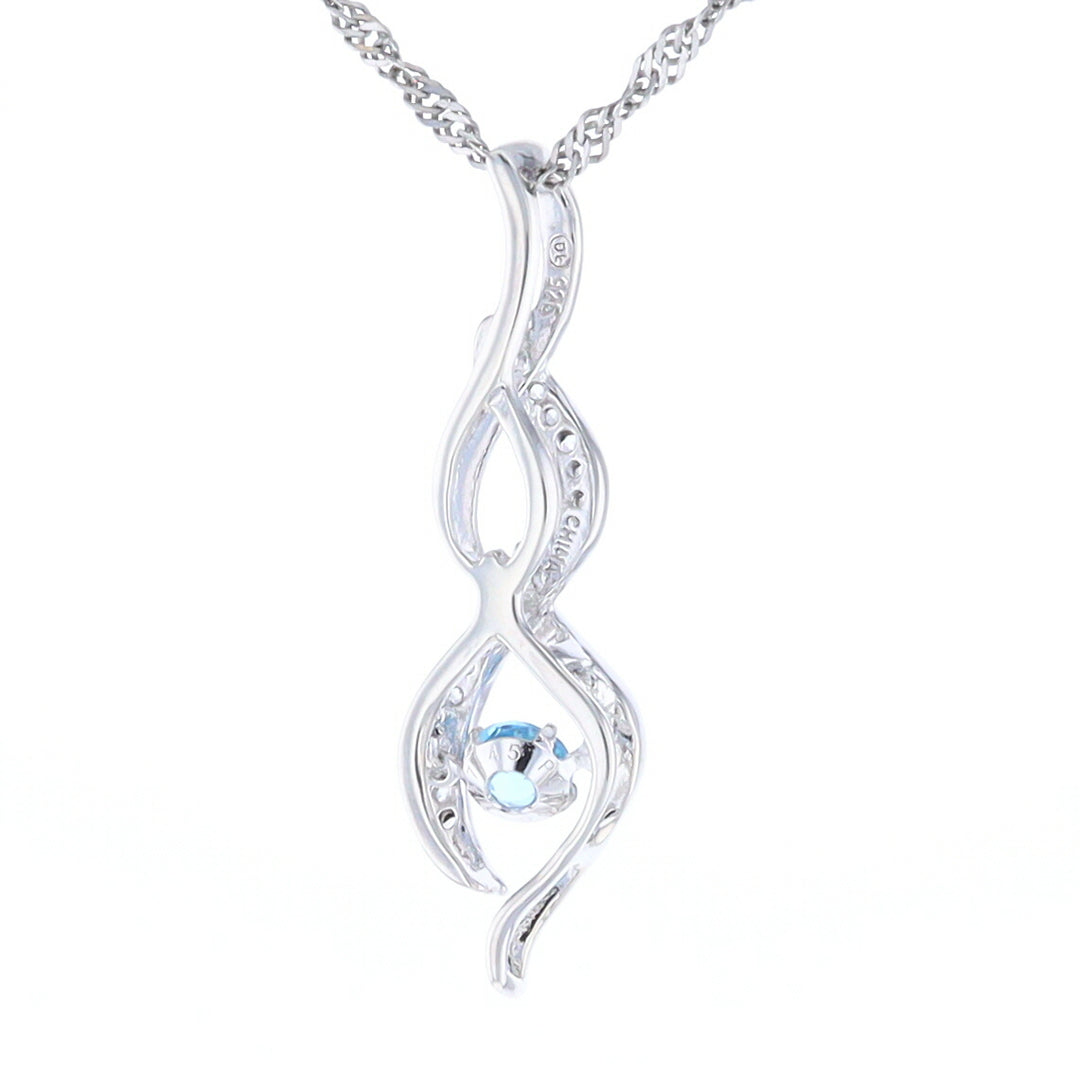 Floating Topaz Twisted Pendant