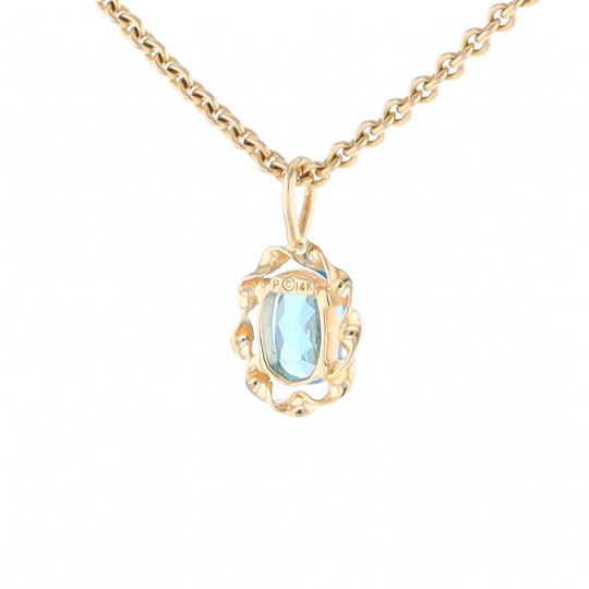 Blue Topaz Twisted Frame Pendant