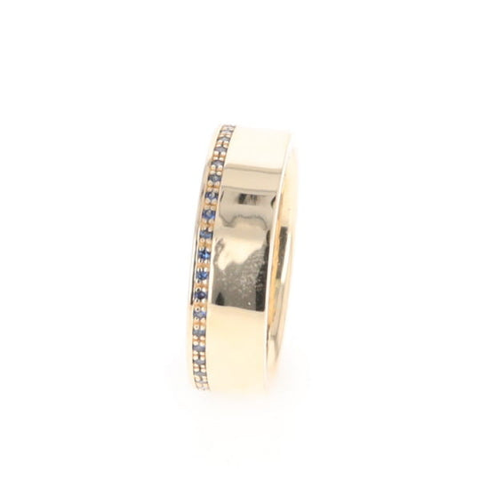 Men's Blue Sapphire Wedding Band Contemporary Design