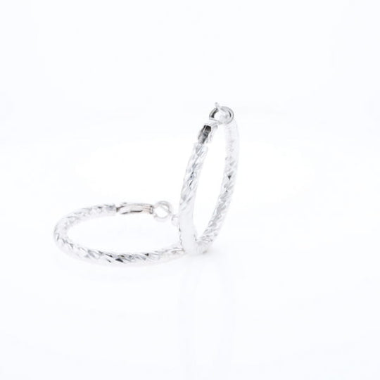 Diamond Cut Hoop Earrings