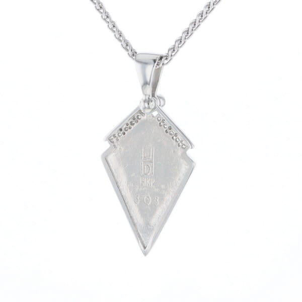 Onyx Kite Design Inlay .19Ctw Diamond Pendant