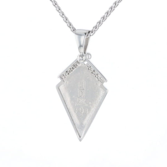 Onyx Kite Design Inlay .19Ctw Diamond Pendant